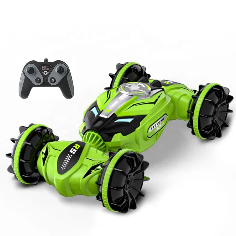 QS Popular 2.4G 4WD Driving RC Stunt Drift Off Road Vehicle Twisting Racing Amphibious Electric Toys Remote Control Car Toys