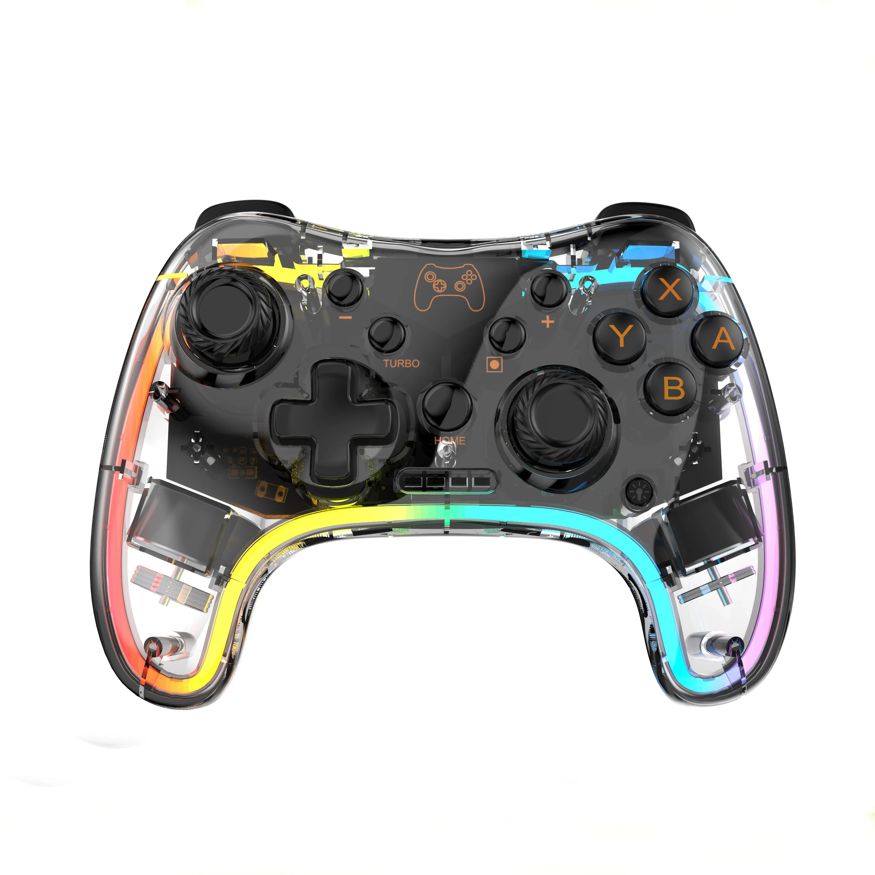 For Switch game handle neon RGB colorful light game joystick controller For Switch Pro OLED wireless gamepad 6 axis sensor