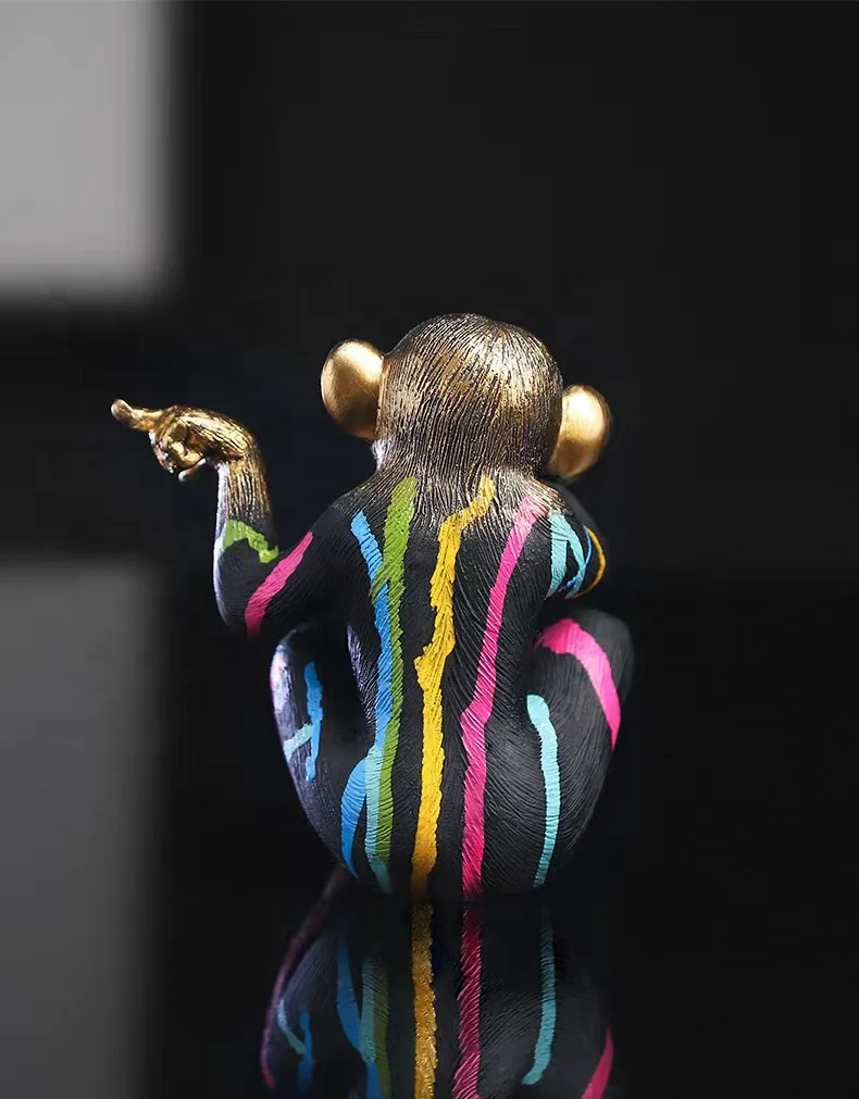 Custom Resin Animal Statue Monkey Custom Gift Toy Monkey 3 Monkey Statue small Gift Home Resin Crafts Resin Ornaments