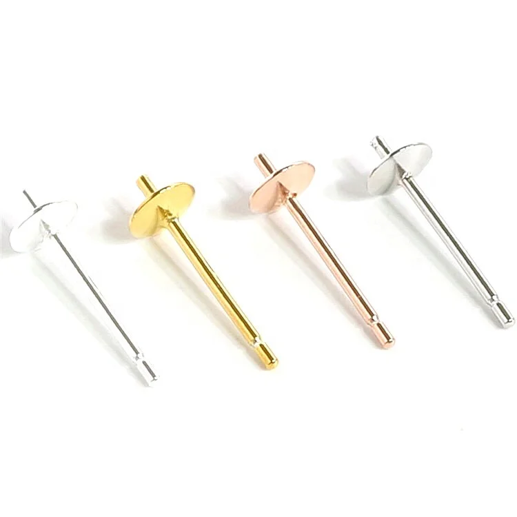 Wholesale Custom 925 Sterling Silver Jewelry Pearl Earring Stud Accessories for Pearl Earrings Making