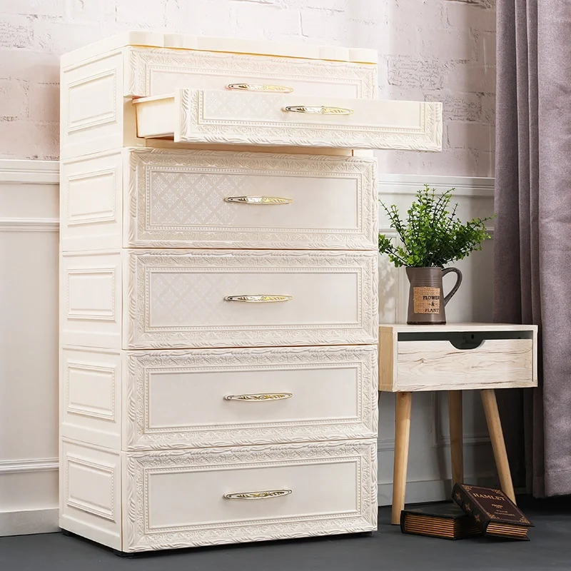 
5 drawer plastic cabinet for Baby Drawer Clothes Storage 
