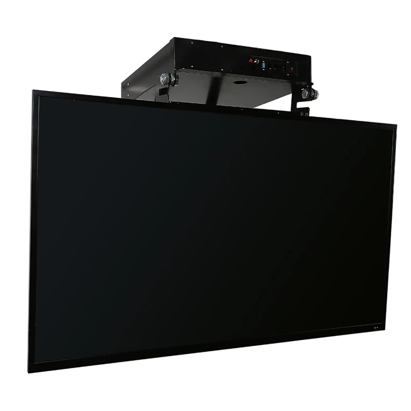 Height Adjustable App Remote Control Motorized Drop-down Lift Flip Down Ceiling Electric Tv Wall Mount For Ceiling Joints