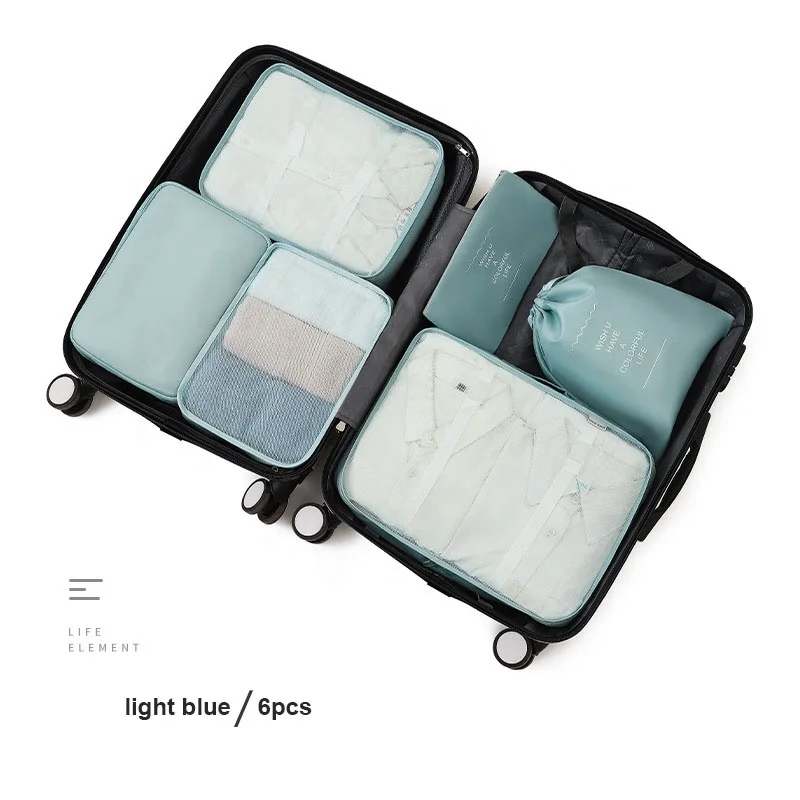 7PCS Travel Organizer Bag Set Outdoor Twill Luxury Fabric Travel Organizer Bag Set