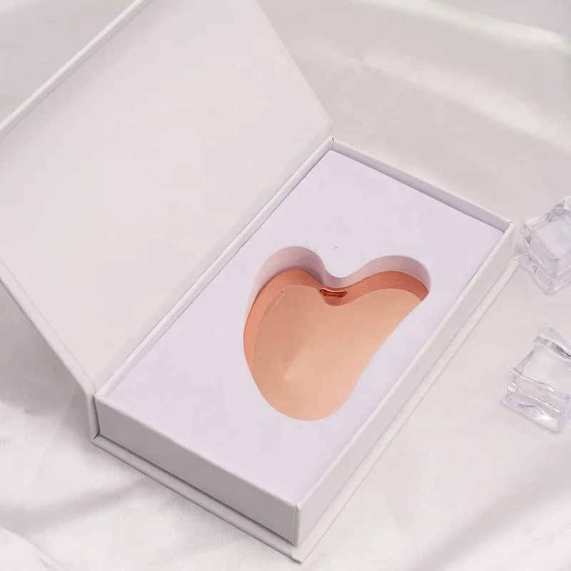 Custom Logo Purely Metal Gua sha Heart Shape Face Body Neck Massage Guasha