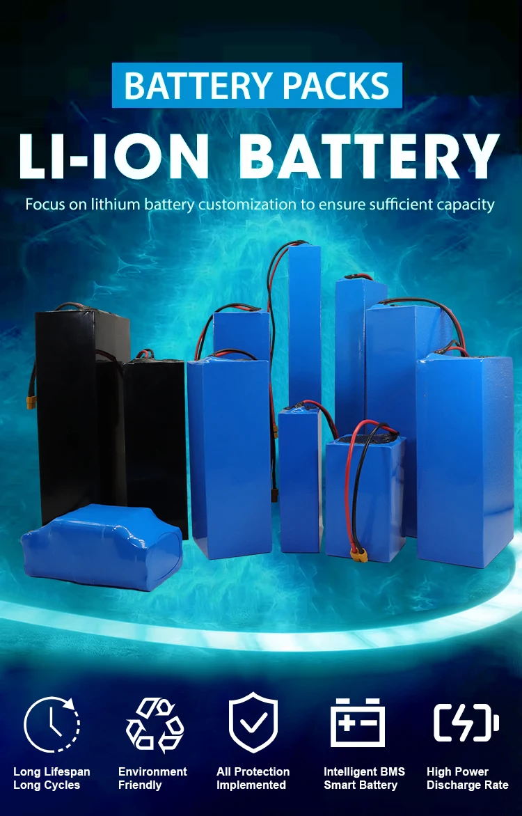OEM Li ion 24V 36V 48V 60V 72V 10AH 20AH 30AH 50AH 18650 21700 14500 Lithium ion Battery Pack for Ebike Battery