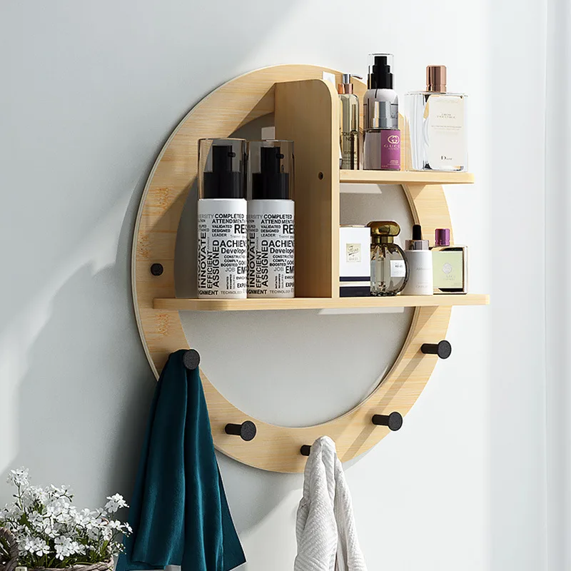 Home wall decoration hanger bedroom wall-mounted shelf porch storage wooden wall shelf