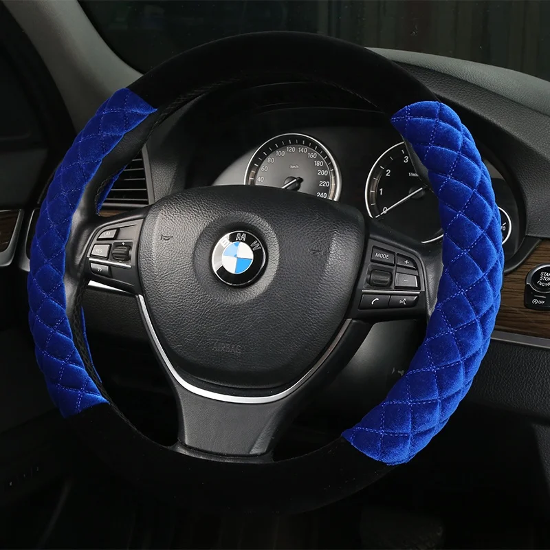 High quality car interior accessories factory universal new winter warm plush steering wheel cover
