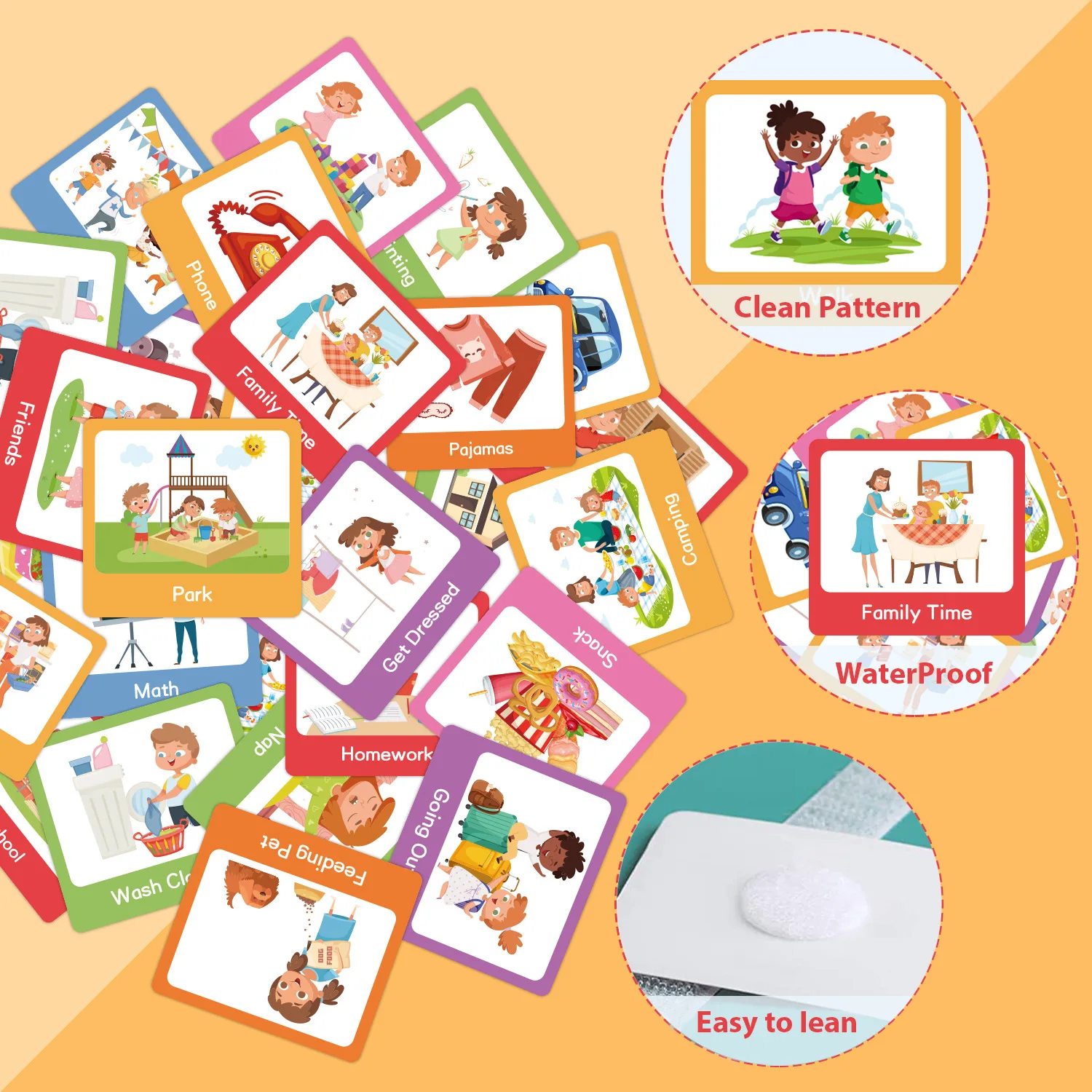 Custom Educational Toys Autism Learning Materials for Kids Classroom School Schedule Cards Home Chore Chart Routine Cards