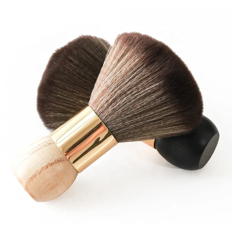 
Hair Cutting Round Neck Beard Duster Brush Wooden Handle Barber Poweder Cosmetic Brush 