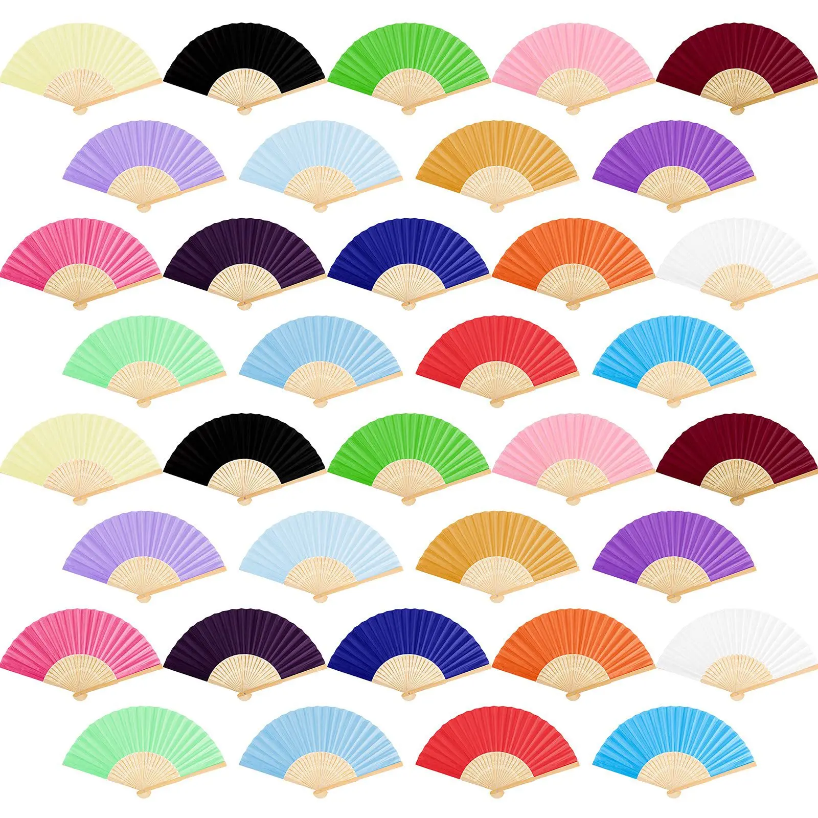 Sublimation Blanks Durable DIY Bamboo Fabric Plain Small Japanese Hand Fan