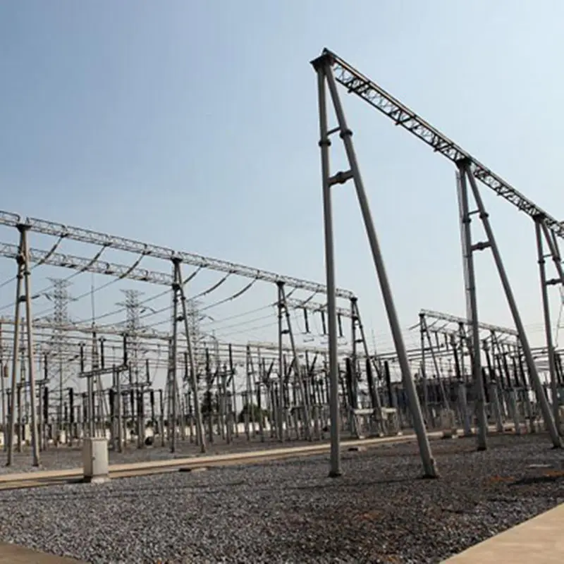 ISO 9001 Power Transformer Substation Tubular Structure  Electrical power pole