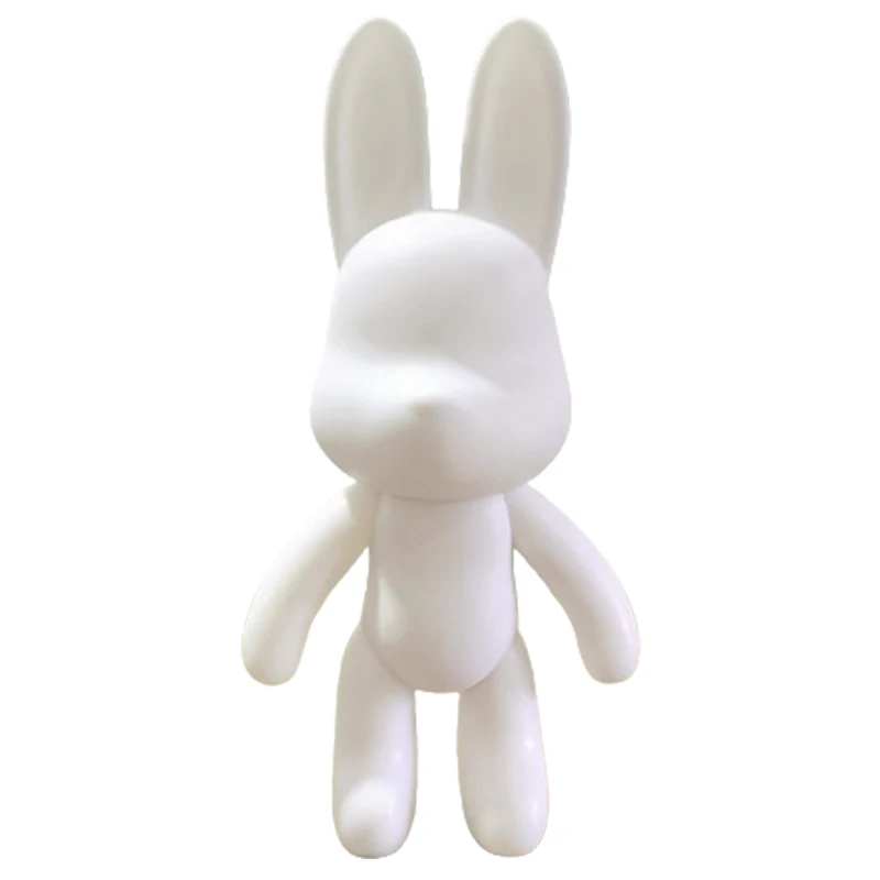 DIY 28cm fluid Long-eared Bear piggy bank rogue vinyl Blank doll wholesale non-gypsum white billet painted doll painting