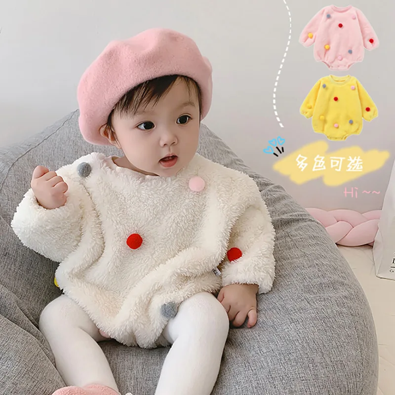 Net red baby warm spring autumn go out cute super cute western princess jumpsuit female baby clothes autumn winter clothes