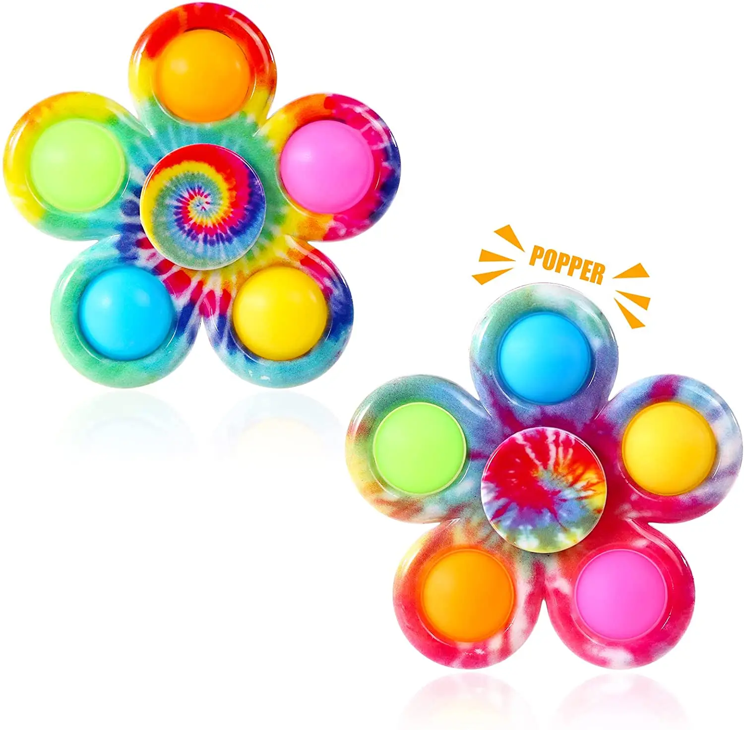 Wholesale Tie Dye Simple Fidget Popper Spinners Pop Fidget Spinner Hand Spinner for ADHD Anxiety Stress Relief