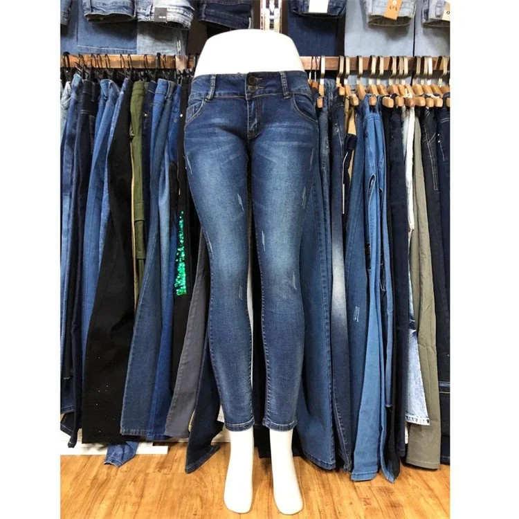 Ladies Plus Size second-hand hot sale Bell Bottom Jeans High Waist Ripped Jeans Women Washed Jeans