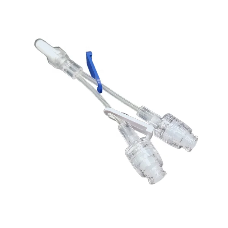 
Disposable Needle Free Connector with Double Extension Tubes 