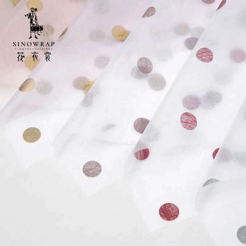 Декоративная переработанная Цветочная оберточная бумага с узором в горошек для упаковки цветов на День святого Валентина