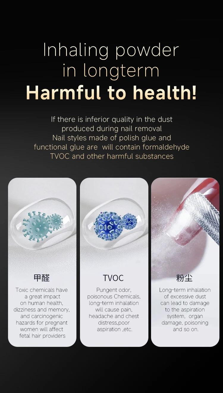 High Power 48W Professional Portable Nail Machine Manicure Vacuum Cleaner Nail Dust Collector With Innovative Dual Turbo Fan