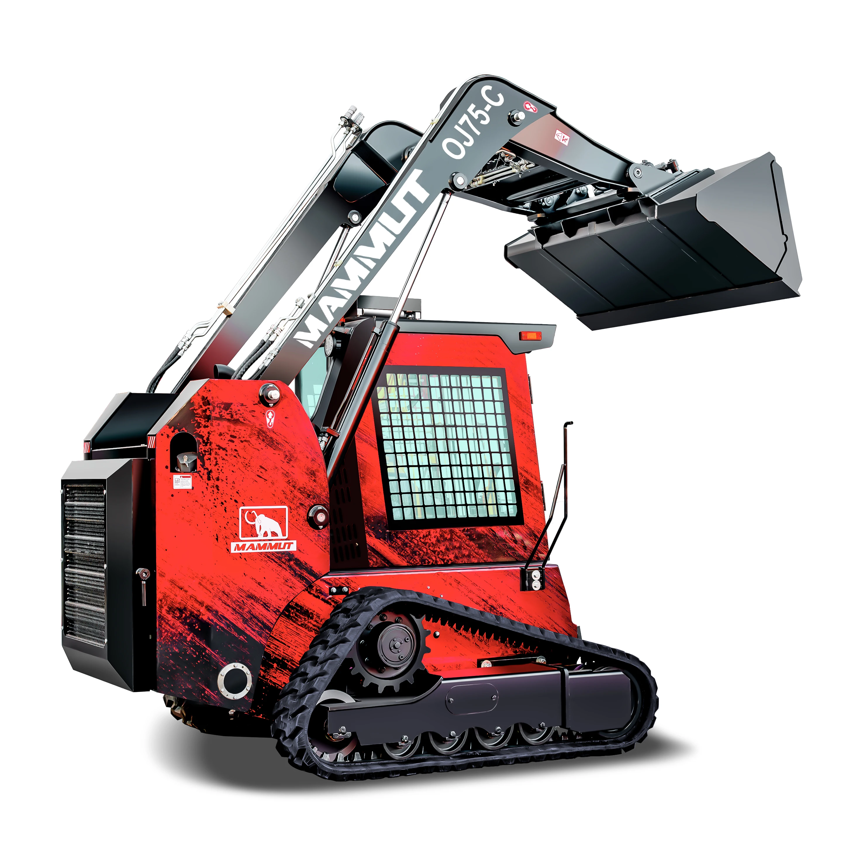 Landscape mini skid EPA OJ65-W 1ton power rake attachments China skidsteer compact skid steer loader