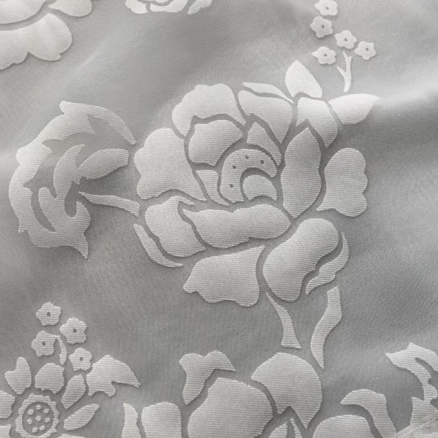 wholesale elegant living room bedroom hotel luxury pastoral burnout printing flower white sheer window curtains for home