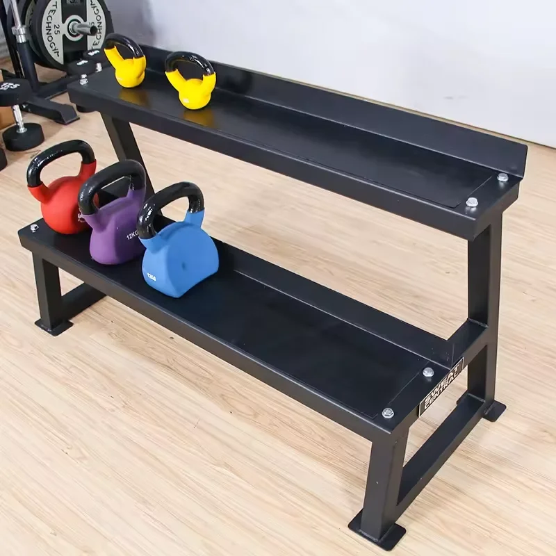 Commercial high quality workout  New Product 2 Layers Small Dumbbell Rack Kettlebell Rack Gym Storage Rack