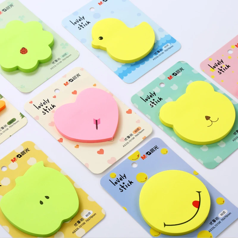 Custom Decorative Cute Kawaii Memo Pads Sticky Note Tabs Book Clear Index Animal Set Sticky Notes