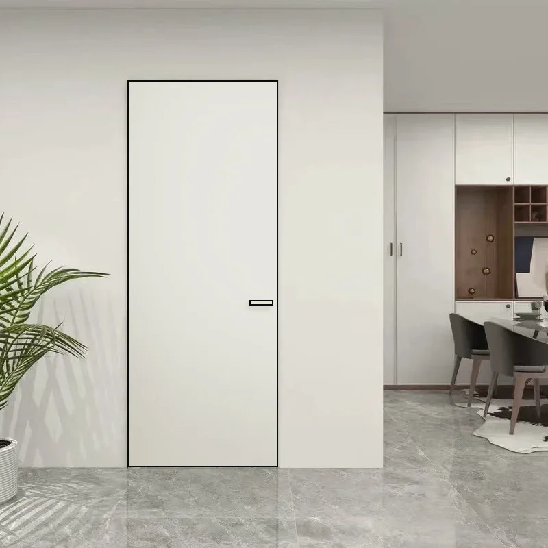 Modern Interior Design Invisible Frame Aluminum HPL finishes Wood Bedroom Door