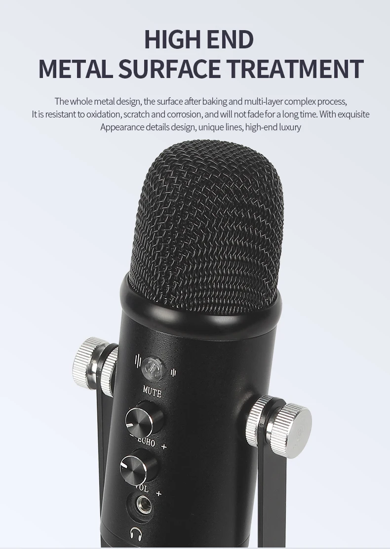 Condenser Microphone Bundle Mic Kit With U-Shaped Stable Vocal Microphone Pack For Streaming/Podcasting