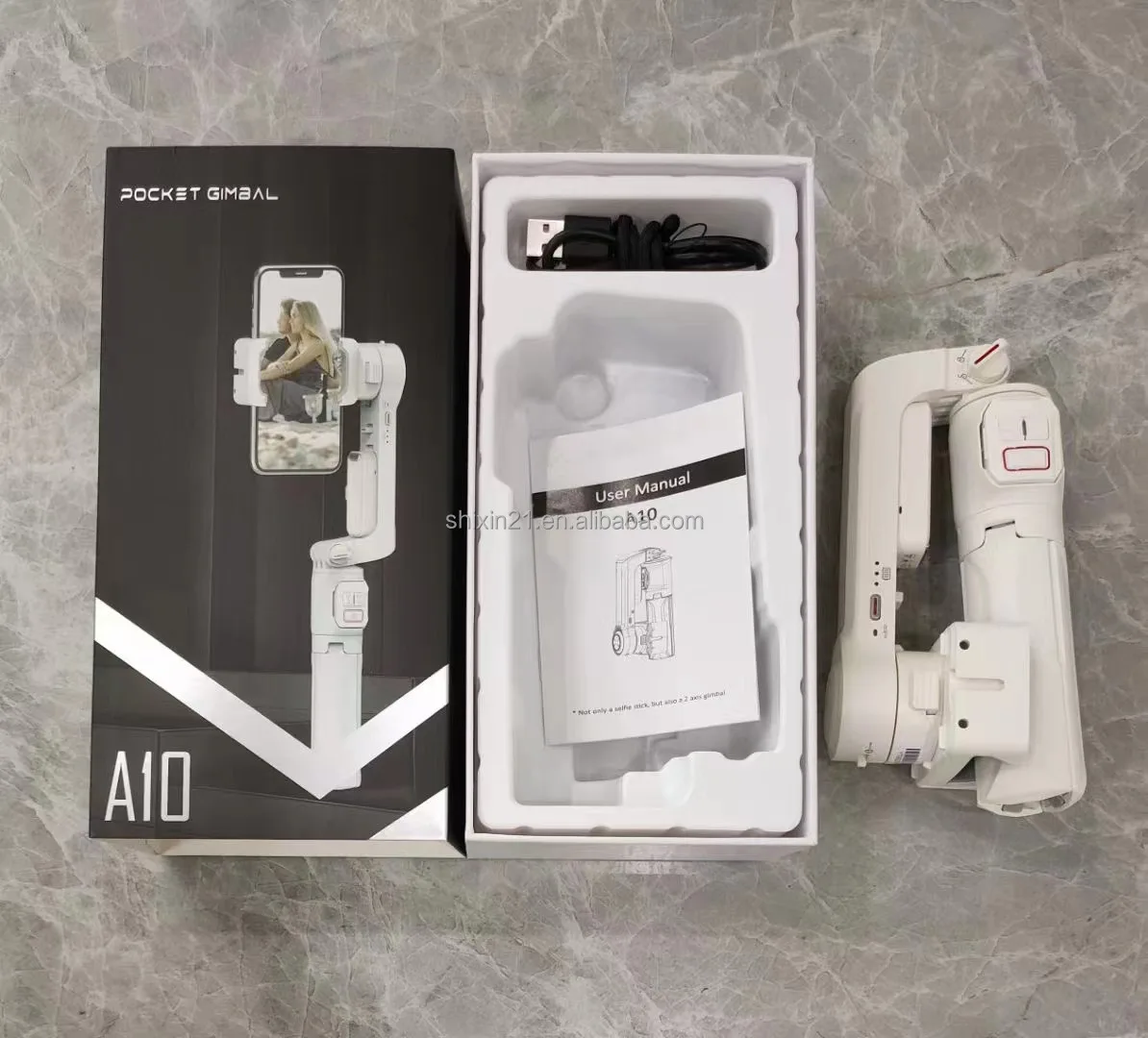 New A10 Variable Axis Handheld Gimbal Stabilizer No App Extendable Selfie Pod For Mobile Phone Live-stream Vlogging Film