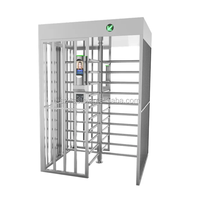 Anti-pinch One Door & Two Door Access Prison Security RFID Card and Fingerprint Access Control Dome Full Height turnstile Gates