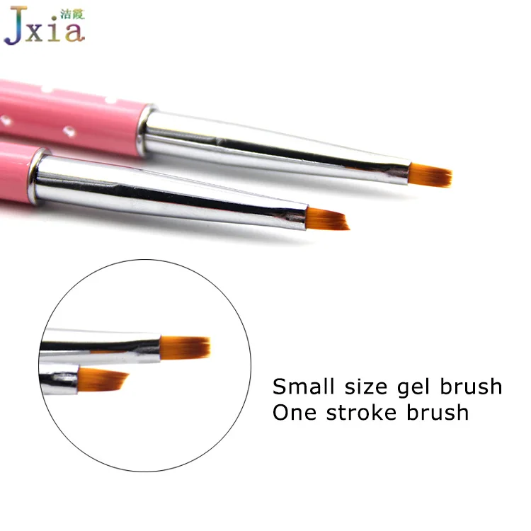 Jiexia Detachable 1# Small Size Flat Gel Brush One Stroke Floral Painting Nail Art Brushes