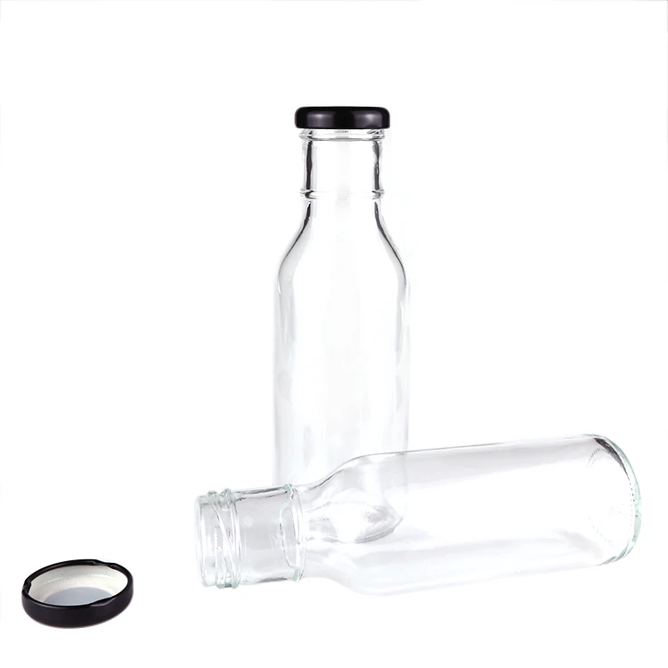 250ml, 350ml, 500ml 16 oz clear bbq sauce glass stout bottle hot sauce glass bottle shape for sauce