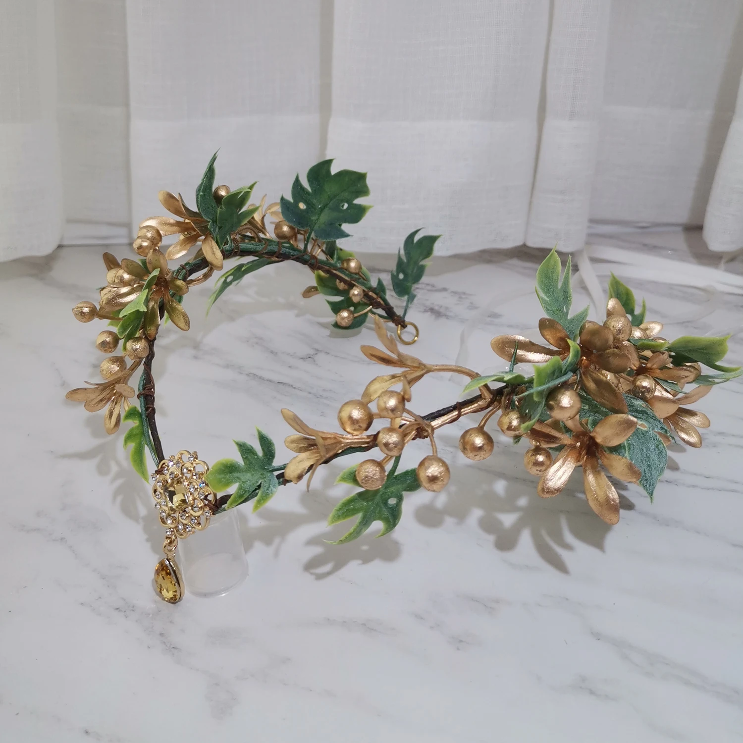 Flower Crown Gold Berries Christmas Halloween Hairband Festival Holiday Headband Wreaths For Women Decoration