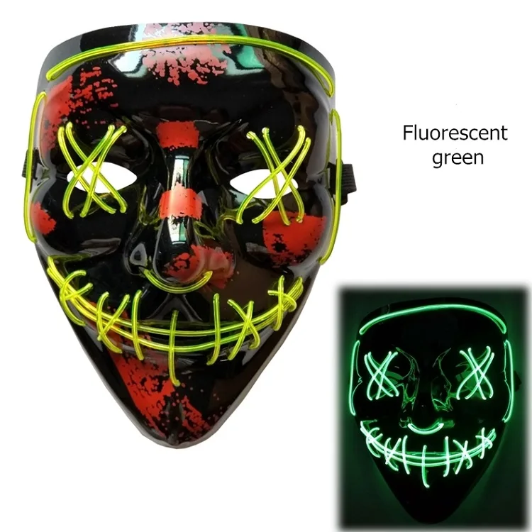 Adjustable LED Masks Cosplay Flashing Led Costume Masks EL Wire Light up Masks for Halloween Parties