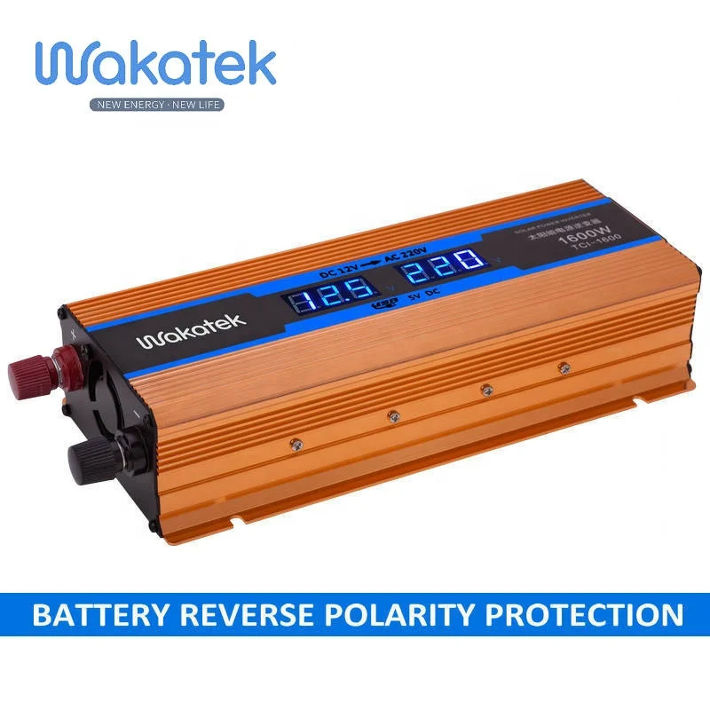 Инвертор солнечной энергии Wakatek 600 Вт 1200 1600 2200 2600 модифицирующий волновой инвертор высокочастотный