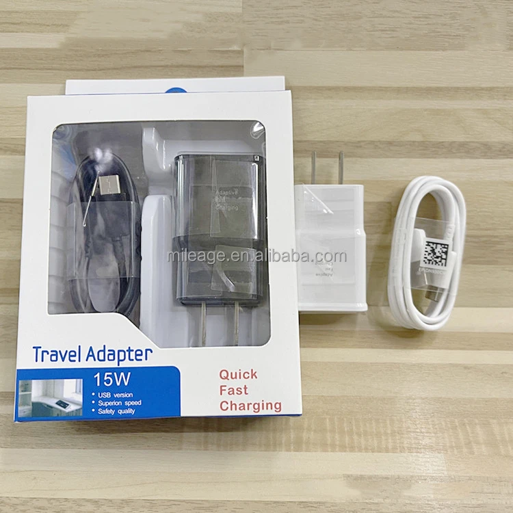High Quality Travel Charger Power Adapter 9v 2a With Usb typec/ Micro Data Cable For Samsung S6 S8 S9 Note4 S10 Fast Charger