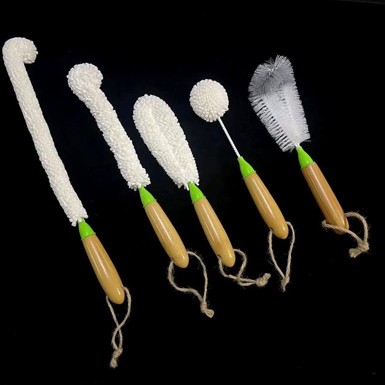 Amazon Best Selling New Design Dish Glass Bottle Cleaning Brush with Bamboo Handle