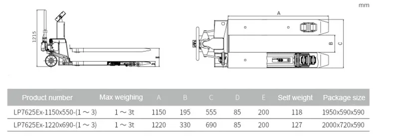 2T Heavy duty High Precision Digital Hand Pallet Truck scale