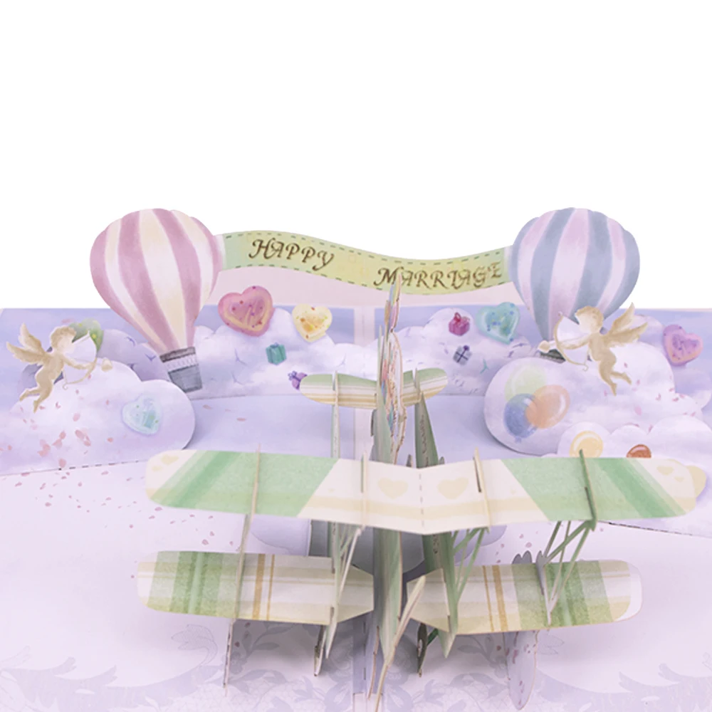 New product ideas 2022 technology pink wedding invitations 3d pop up cards pop up greeting card wedding card