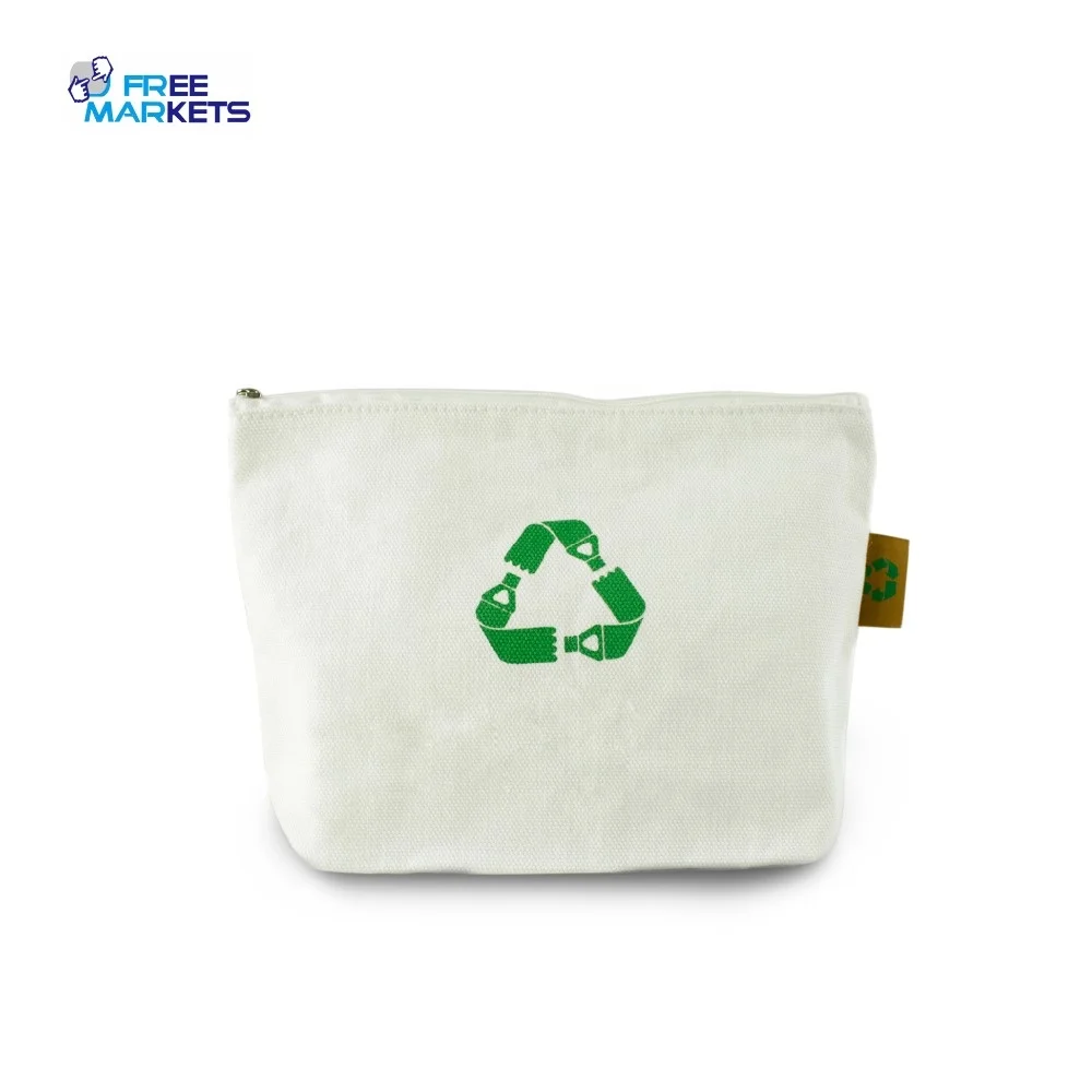 ECO-friendly make up bags cases sustainable RPET recycled canvas Polyester Cosmetic Bag