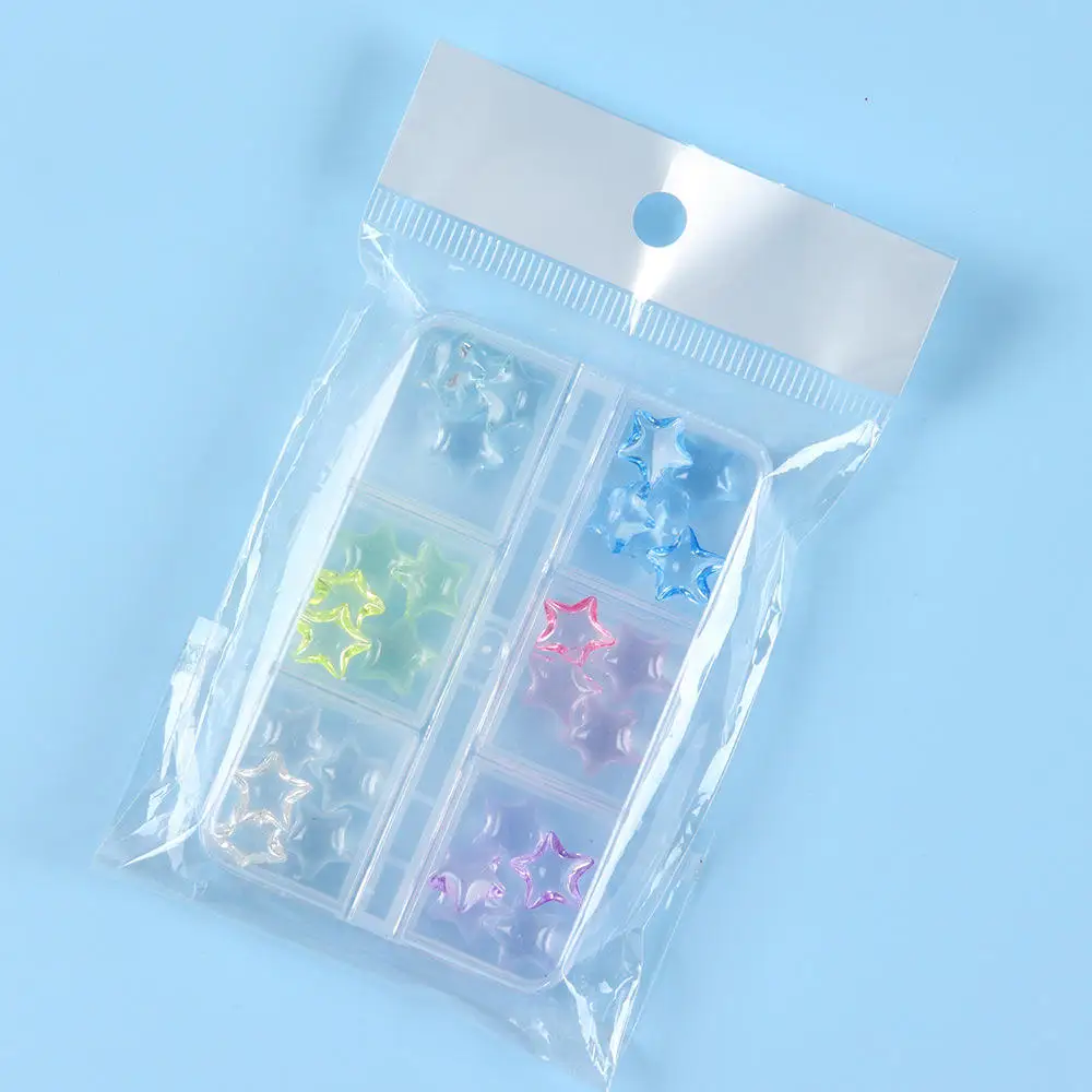 30pcs Transparent Star Flatback Rhinestones Crystal Nail Charms Set, Nail Art Jewelry For Nail Crafts DIY