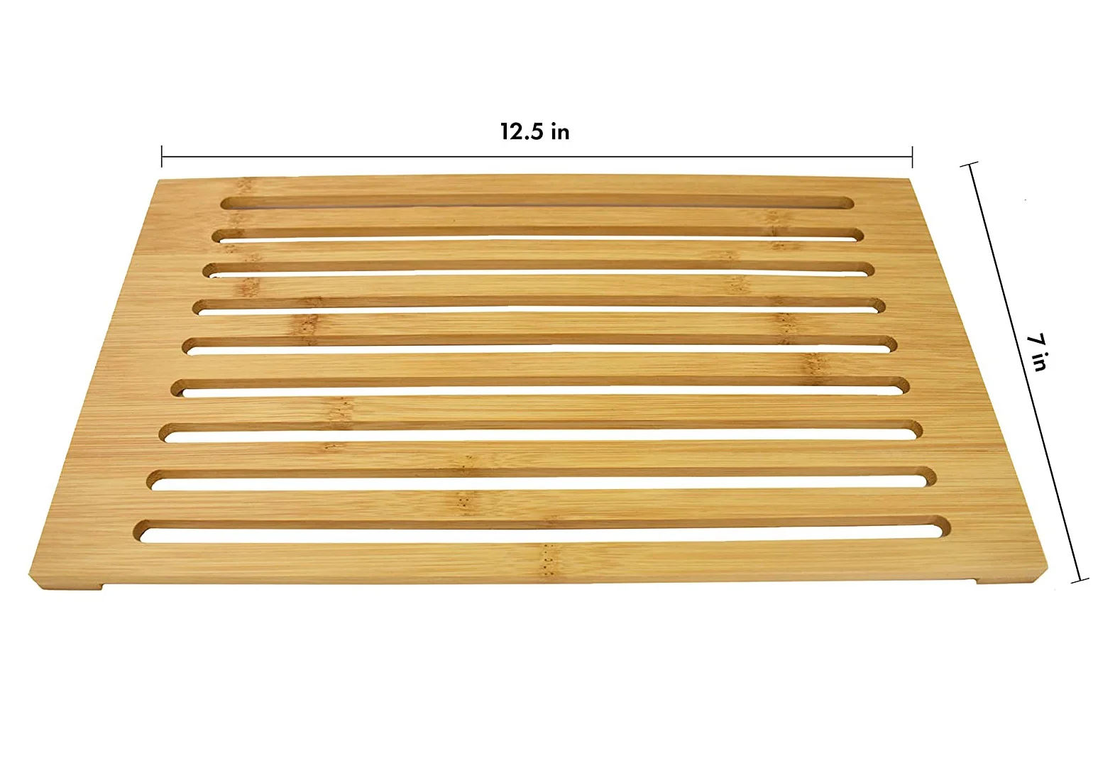 Organic Bamboo Slotted Bread Cutting Board with Removable Crumb Catcher