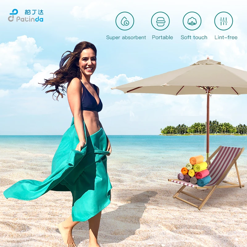 Wholesale eco friendly luxury Summer Large Sublimation Quick Dry custom microfiber beach towels with logo custom print