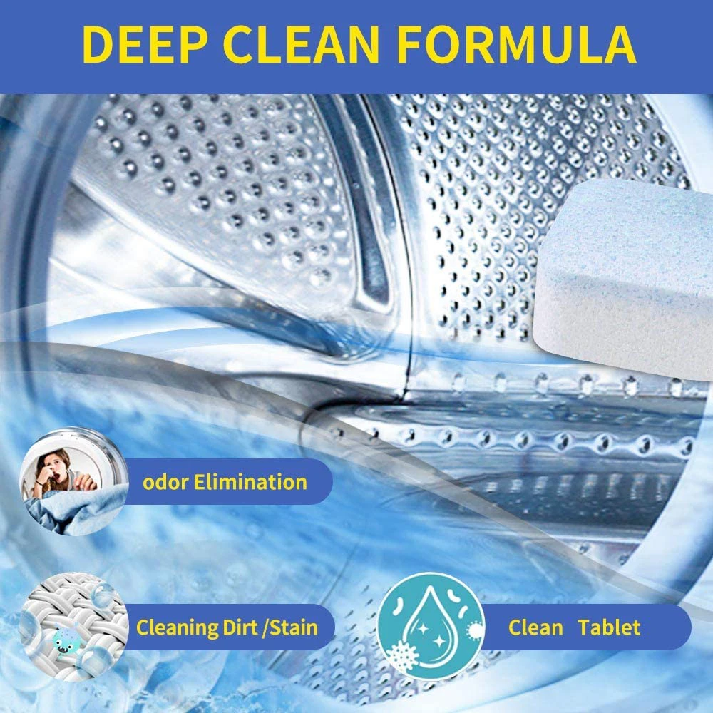 OEM 30 Pack Disposable Automatic Washing Machine Cleaner Tablet For Eco Friendly Cleaning Products