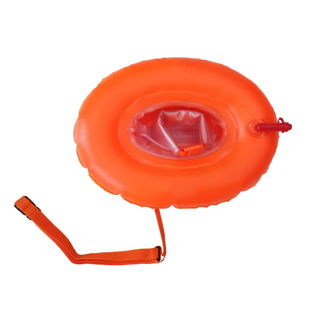 PVC Open Water Swimming Safety Buoy Tow Float Donut Floating Air Dry Bag Inflatable Buoy for Swimmers and Triathletes