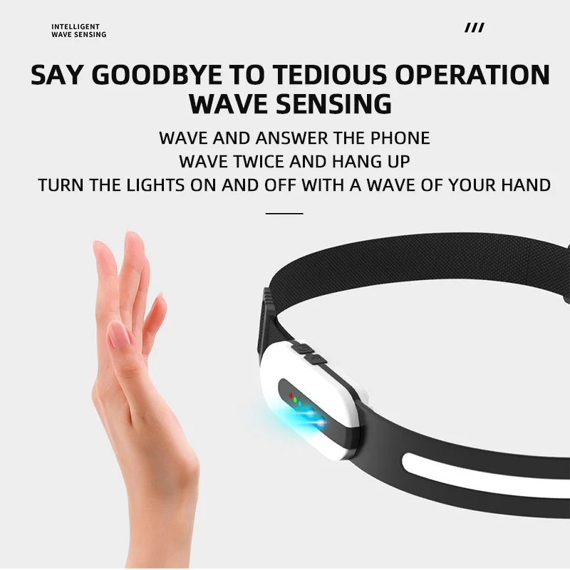 2023 New Bluetooth USB Rechargeable Motion Sensor headlamps 230 Wide Beam with Phone Music Speaker for Outdoor Running Camping