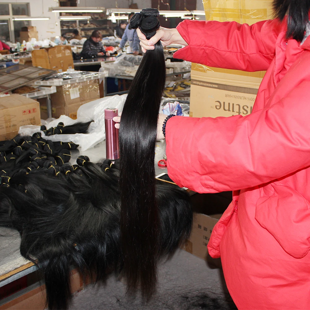 High Quality Natural Virgin Brazilian Natural Black Hair Weaves, 100% Virgin Artificial Hair Extension Human Hair