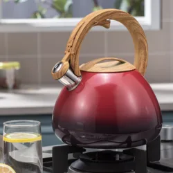 Home Water Kettle Wooden Handle Stovetop Teapot Kitchen Stainless Steel Whistling Tea kettle