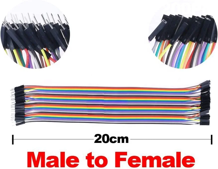 Gold Plated pin Dupont Wire Jumper Cable (8inch) 2.54mm Soft Flexible Silicone Test Leads for Electrical Testing 6 Colors