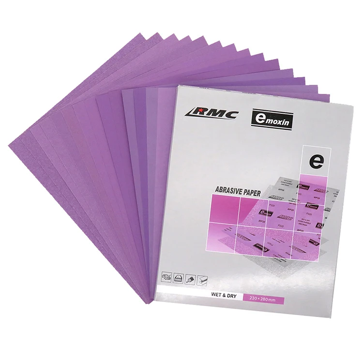RMC Purple 230*280mm Aluminum Oxide abrasive tools Rectangle Sandpaper abrasive paper